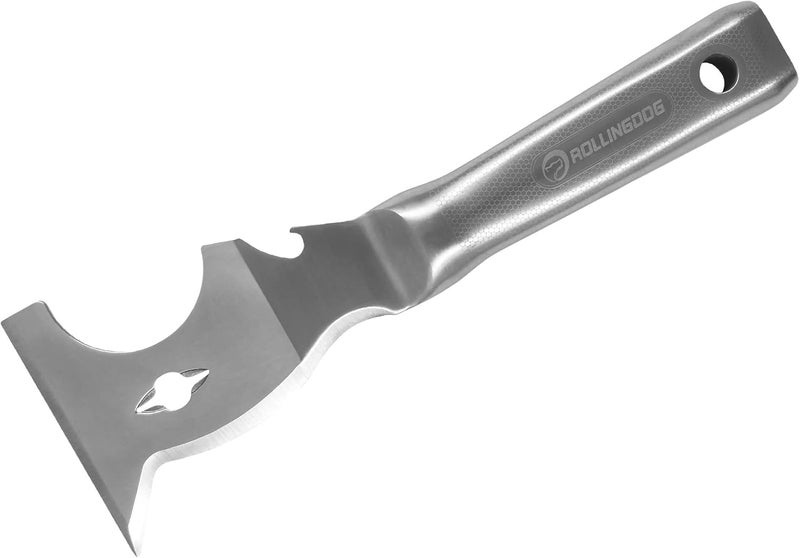 Rolling Dog 10 in 1 Painter's Tool - Stainless Steel Mirror Polished One Piece Blade And Laser Engraved Handle,3 inch Multifunction Putty Knife Drywall Paint Scraper - Image 1